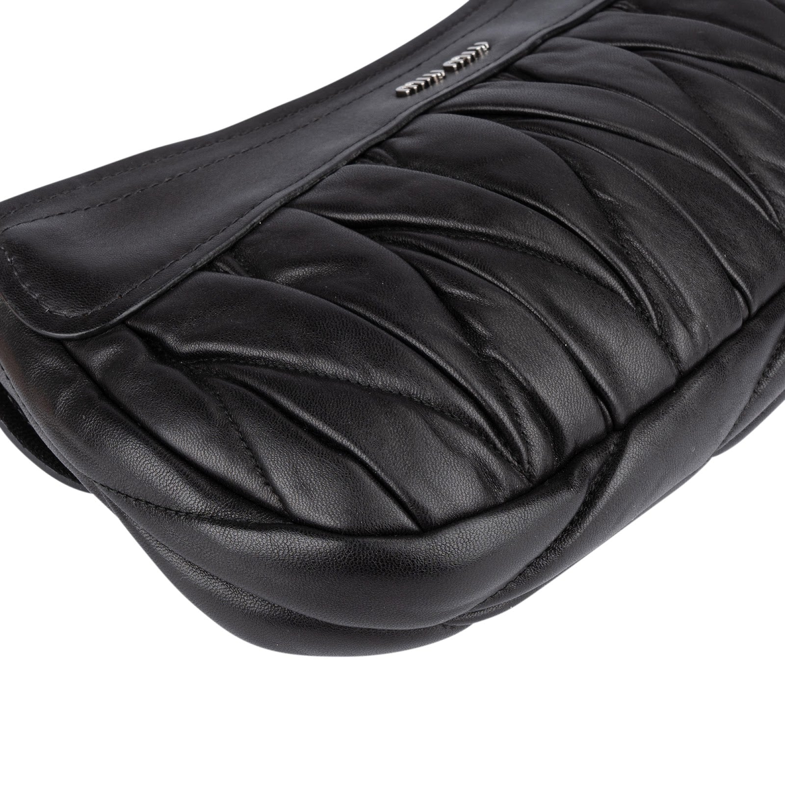 Miu Miu Matelassé Leather Pochette Clutch Bag - vintageandkickz