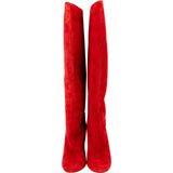 Christian Louboutin Red Suede Tuorloubi Flat Boots (38)