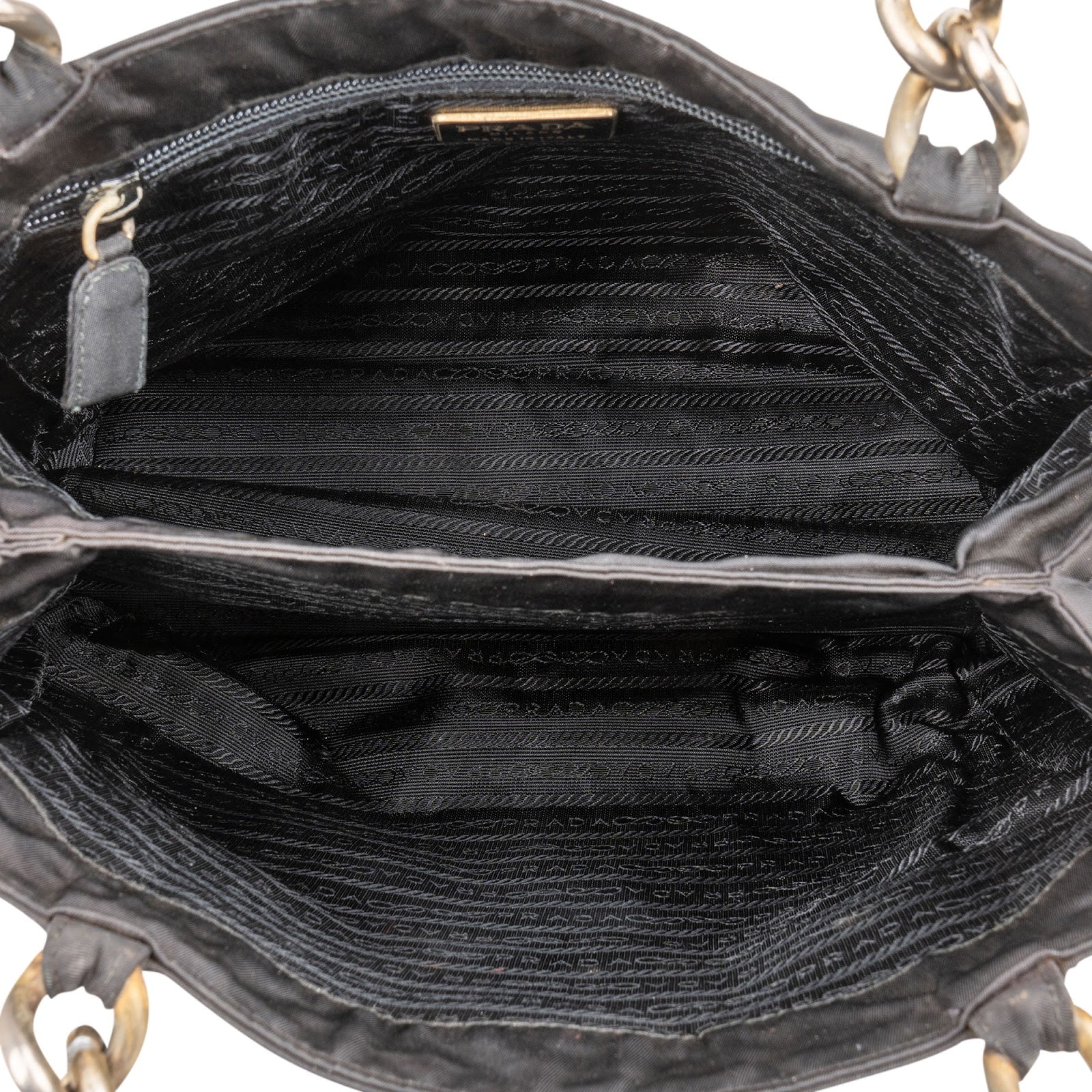 [🔄️B20 / F10] Prada Tessuto Metal Handle Tote Handbag - vintageandkickz