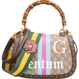 Gucci Monogram GG Supreme Studded Centennial Geometric Print Bamboo 1967 Crossbody Bag