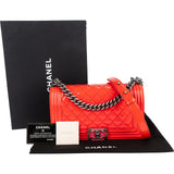 Chanel Quilted Patent Leather Boy Single Flap Crossbody Bag