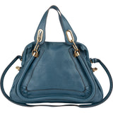 Chloé Bleu Grained Leather Paraty Shoulder Bag