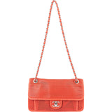 Chanel Perforated Leather Palladium Single Flap Shoulder Bag