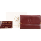 Cartier Bordeaux Leather Flap Wallet