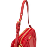 Miu Miu Matelassé Nappa Leather Double-Zip Mini Camera Handbag