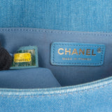 Chanel Distressed Denim Medium Boy Single Flap Crossbody Bag