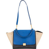 Céline Grained & Smooth Calfskin Tricolor Trapeze Handbag