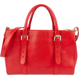 Mulberry Red Leather Zipped Bayswater Handbag
