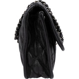 Chanel Quilted Caviar Leather Palladium Front Pocket Single Flap Shoulder Bag
