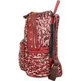 MCM Visetos Monogram Studded Sequin Leopard Stark Backpack