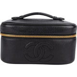 Chanel Caviar Leather Vanity Case Handbag - vintageandkickz
