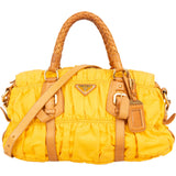 Prada Tessuto Gaufre Woven Handle Satchel Handbag