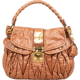 Miu Miu Vitello Quilted Leather City Handbag