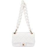 Chanel Quilted Caviar Leather Chunky Chain Rectangular Single Flap Shoulder Bag