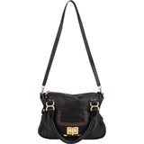 Chloé Black Leather Marcie Satchel Shoulder Bag