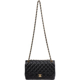 Chanel Caviar Leather Palladium Jumbo Double Flap Crossbody Bag