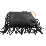 Valentino Garavani Pebbled Calfskin Dragon Fringe Clutch