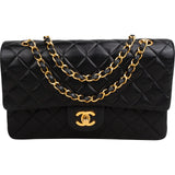 Chanel Quilted Lambskin 24K Gold Medium Double Flap Shoulder Bag