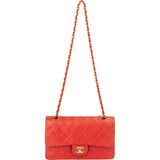 Chanel Quilted Lambskin 24K Gold Medium Double Flap Crossbody Bag