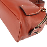 Chloé Brown Pebbled Calfskin Woven Handle Daria Small Crossbody Handbag