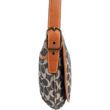 Coach Monogram Signature Stripe Saddle Crossbody Bag