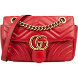 Gucci Matelassé Leather GG Marmont Small Crossbody Bag