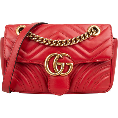 Gucci Matelassé Leather GG Marmont Small Crossbody Bag