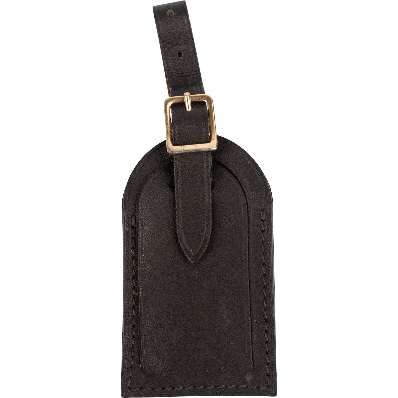 [🔄️B21 / F44] Louis Vuitton Dunkelbraun Leather Luggage Tag - vintageandkickz