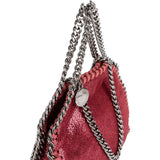 Stella McCartney Metallic Shaggy Mini Falabella Fold Over Tote Crossbody Handbag