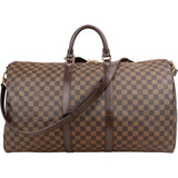 Louis Vuitton Monogram Damier Ebene Keepall 55 Bandoulière Travel Bag