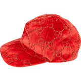 Gucci Red Samt GG Velvet Baseball Cap (S)