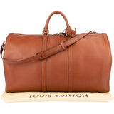 Louis Vuitton Brown Calfskin Leather Nomad Keepall 55 Bandoulière Travel Bag