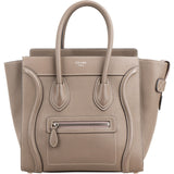 Céline Taupe Grained Calfskin Luggage Handbag