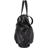 Miu Miu Noir Calfskin Coffer Pocket Tote Shoulder Bag