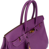 Hermès Violet Epsom Leather Birkin 35 Handbag - vintageandkickz
