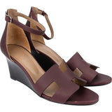Hermès Burgund Leather Legend Wedge H Sandals
