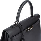 Hermès Noir Epsom Leather Sellier Kelly 35 Handbag - vintageandkickz