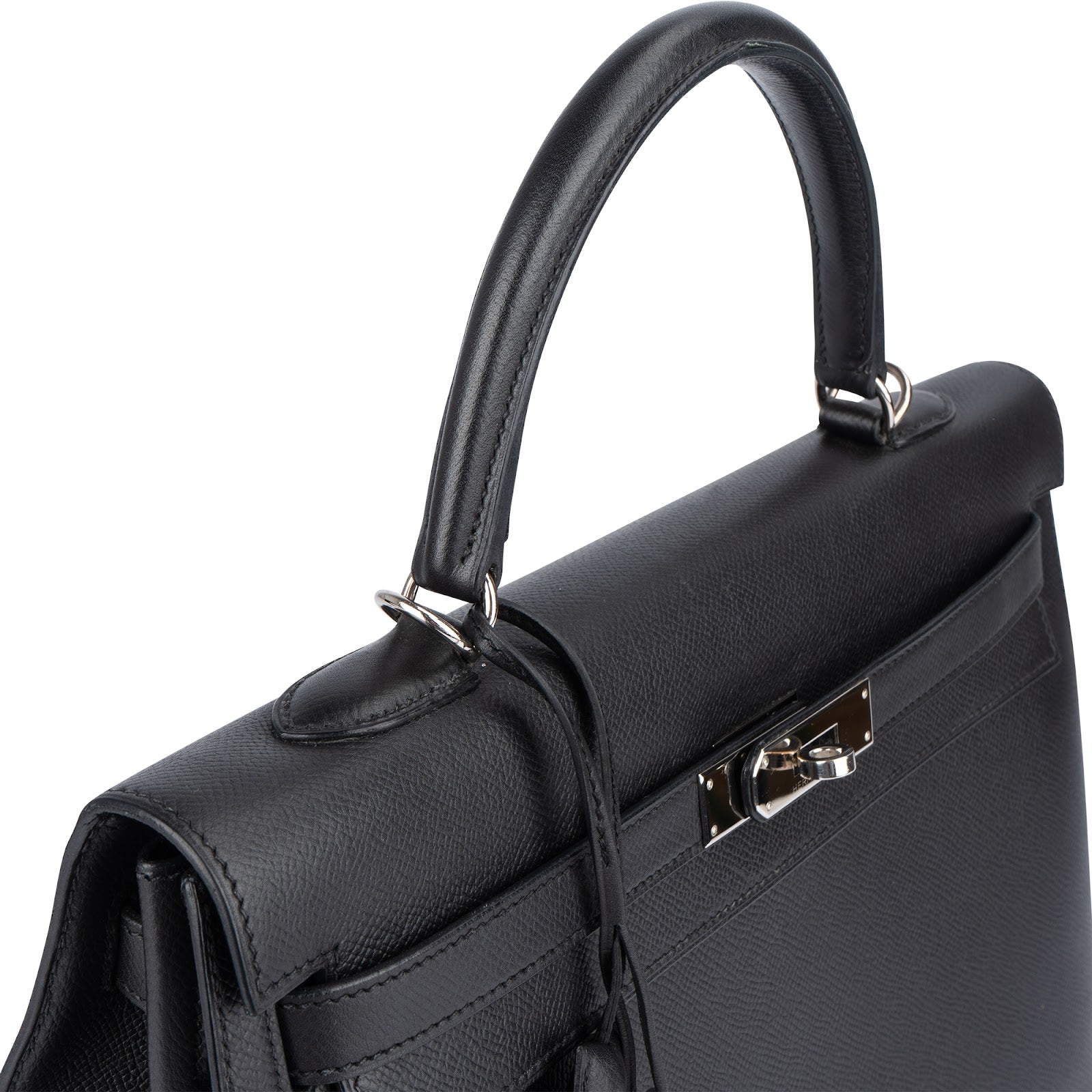 Hermès Noir Epsom Leather Sellier Kelly 35 Handbag - vintageandkickz