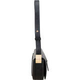 Burberry Black Brushed Leather Small Olympia Crossbody Bag