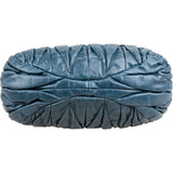 Miu Miu Blue Leather Vitello Lux Pleated Handbag