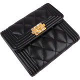 Chanel Caviar Leather Small Boy Flap Wallet