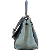 Céline Suede Bicolor Leather Trapeze Handbag