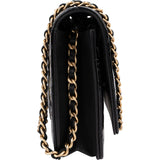 Chanel Quilted Patent Leather 2.55 Wallet On Chain Crossbody Bag