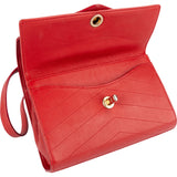 Chanel Stitched Leather Chevron Envelope Double Flap Shoulder Crossbody Bag