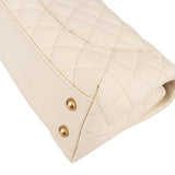 Chanel Quilted Caviar Leather Top Handle Single Flap Crossbody Handbag