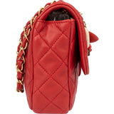 Chanel Quilted Lambskin Medium Charm Single Flap Shoulder Bag