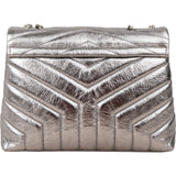 Yves Saint Laurent Metallic Crinkled Matelassé  Leather Loulou Crossbody Bag