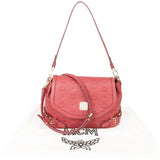 MCM Visetos Monogram Embossed Leather Patricia Saddle Shoulder Crossbody Bag