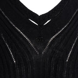 Chanel Seamless Body Suit One Piece Black Knit Cocomark (FR42 / DE40)