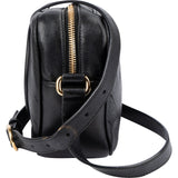 Gucci Black Stitched Calfskin Soho GG Camera Crossbody Bag